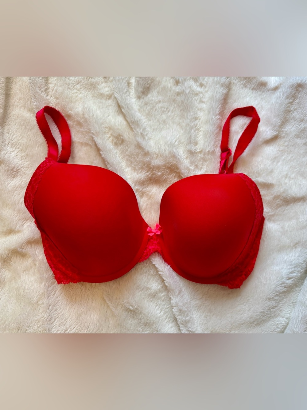 Victoria's Secret Red Push-Up Lace-Accent Bra